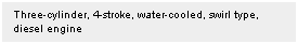 Text Box: Three-cylinder, 4-stroke, water-cooled, swirl type, diesel engine 

